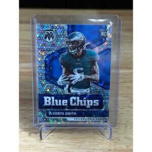 2021 Mosaic Blue Chips Devonta Smith RC No Huddle Silver